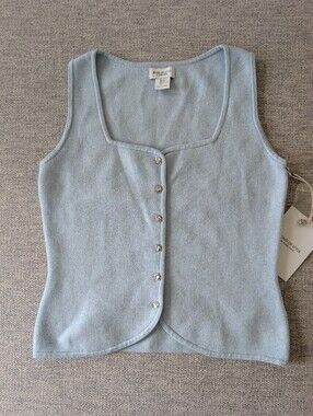 Song Of Style Knit Vest With Silver Buttons